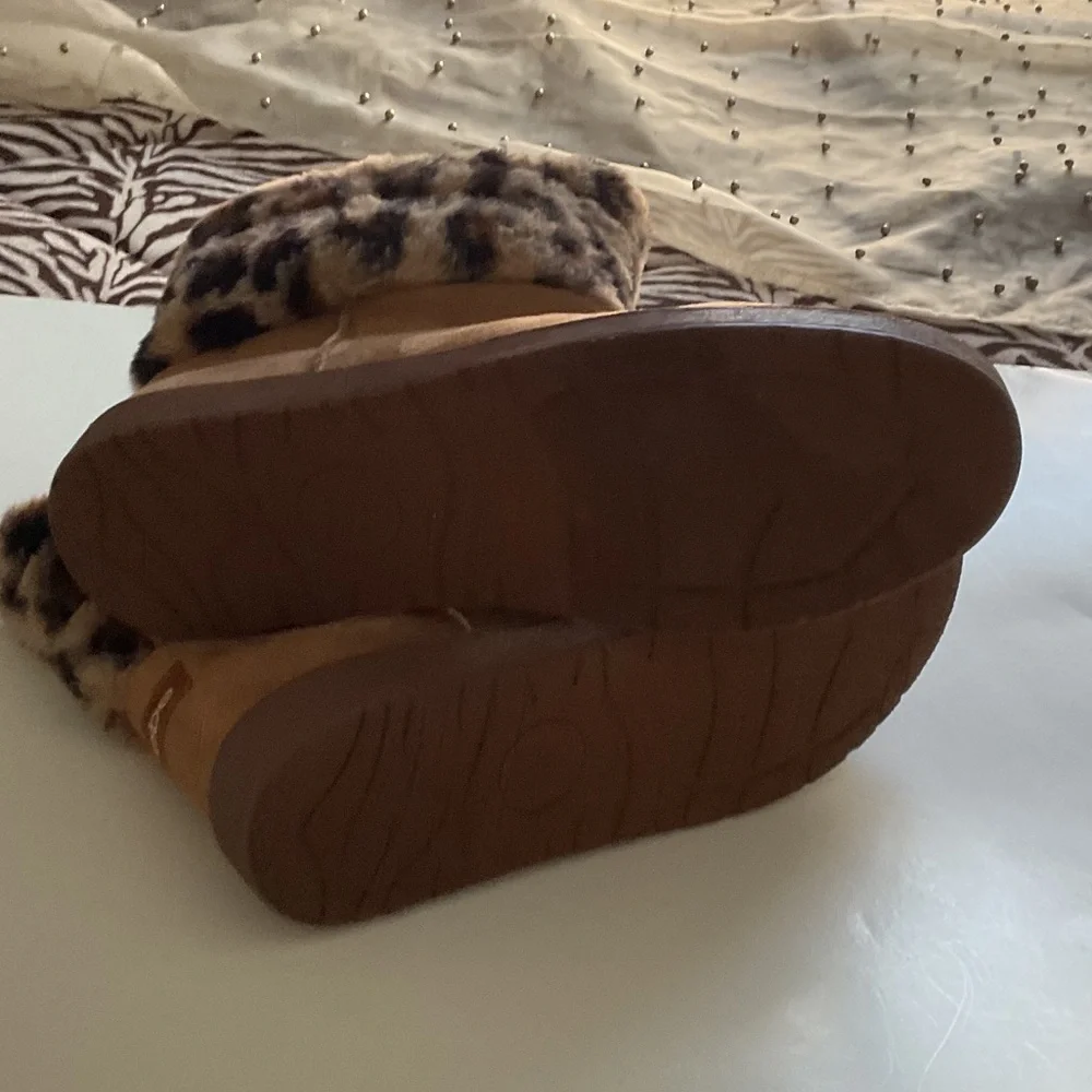 bebe Tan and Leopard Print Fur Boots - Picture 5 of 6